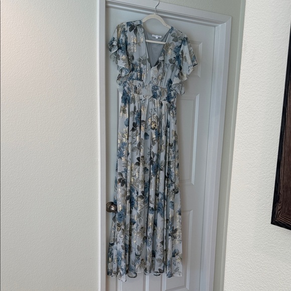 Baltic Born Blue and Gold Floral Maxi Dress - Picture 2 of 4
